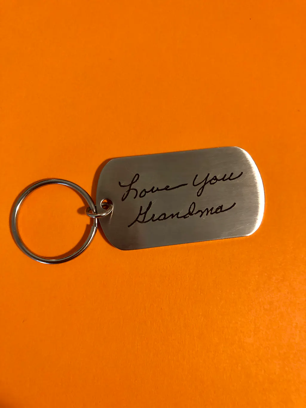 Memorial Signature Keychain, Custom Handwriting Keychain, Dog Tag KeyC