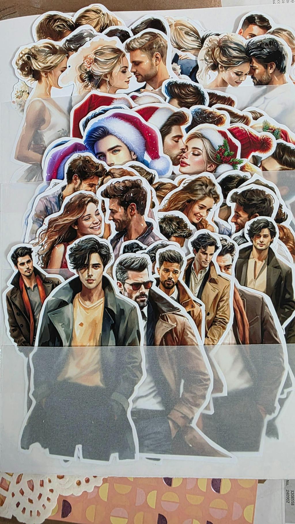 Set of photos Stickers of beautiful northern lights views for journaling , scrapbooking, Crafts, HandArts.