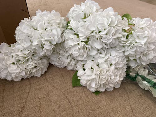 RAZ Imports 13" Real Touch White Hydrangea Flower, 3 Stem Bundle