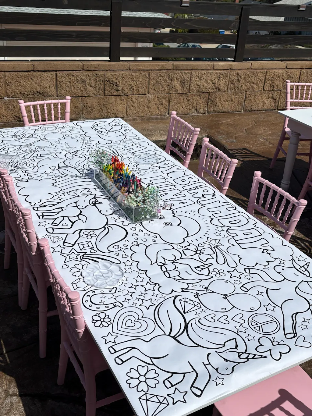 Giant Personalized Unicorn Birthday Coloring Banner