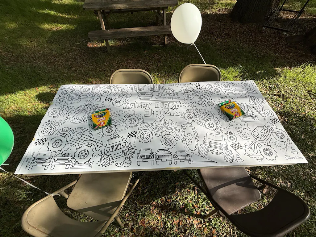 Giant Personalized Monster Truck Coloring Banner