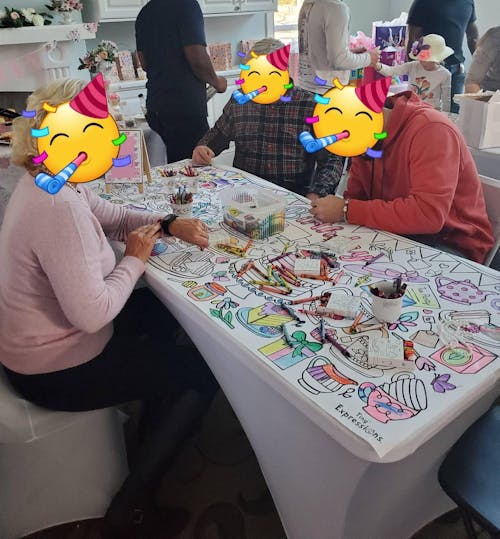 Giant Personalized Tea Party Coloring Banner