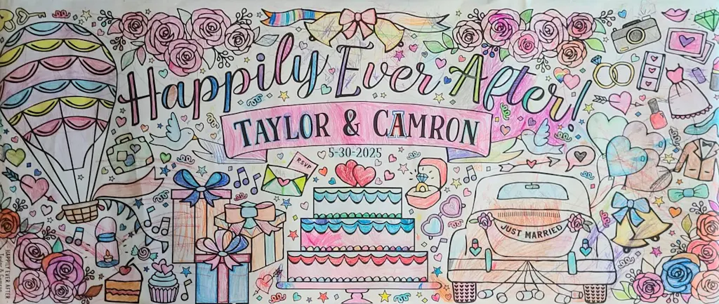 Giant Personalized Wedding Coloring Banner