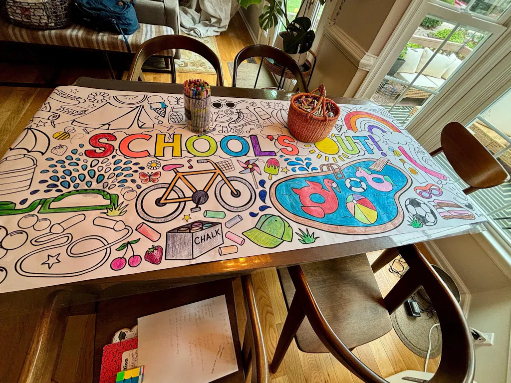 Giant School's Out Coloring Banner