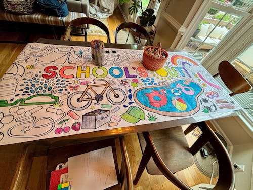 Giant School's Out Coloring Banner