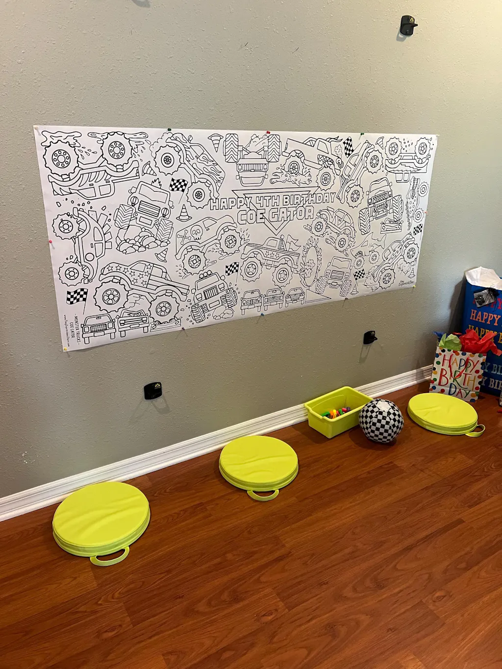 Giant Personalized Monster Truck Coloring Banner
