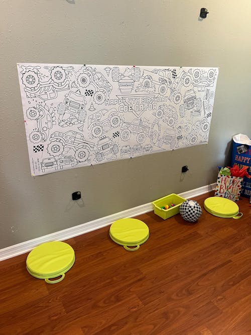 Giant Personalized Monster Truck Coloring Banner