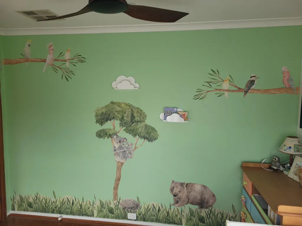 Australian Gum Tree Branch & Bird Wall Decals