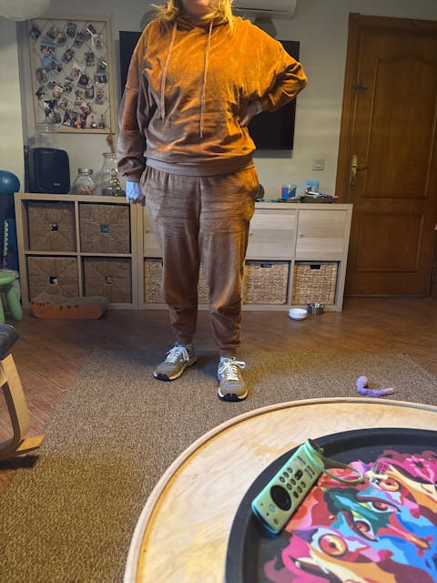 Organic Velvet Jogger in Terracotta