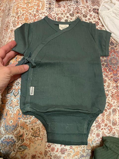 Body Kimono Aquamarine Blue in Linen and Organic Cotton