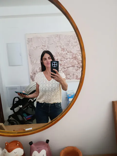 Openwork Ecru knitted top