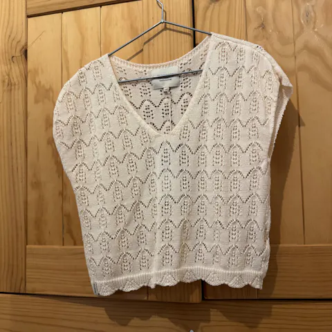 Openwork Red knitted top