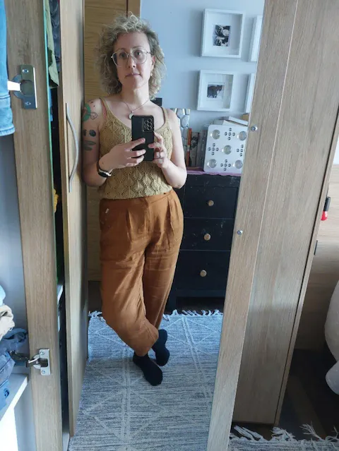 Bijoux Terracotta Linen Pleated Trousers