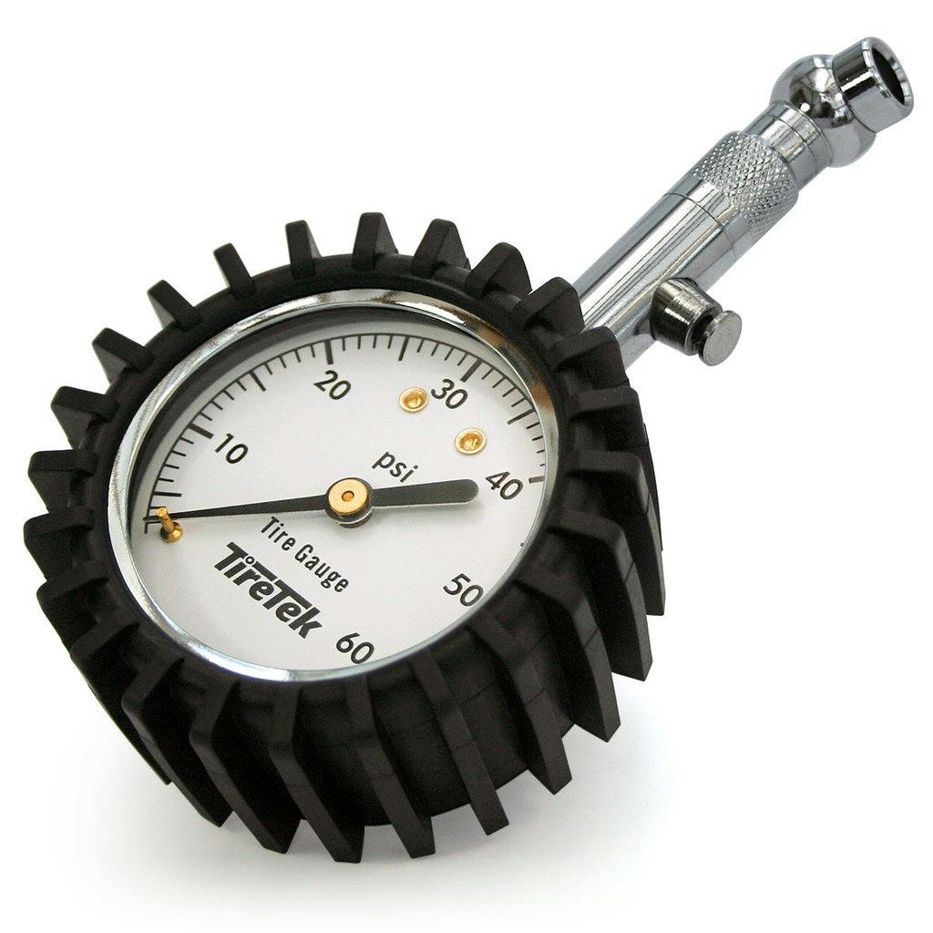 TireTek Medidor de presión de neumáticos Presta para bicicleta de montaña,  60 PSI con válvula Presta intercambiable y válvula Schrader de aire, fácil