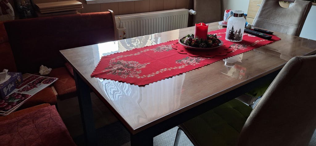 Tischfolie transparent 2,0mm – PVC Tischschutz-Folie optional mit 45° Schrägkante, wasserdicht & robust – Tischdecke gegen Kratzer und Flecken