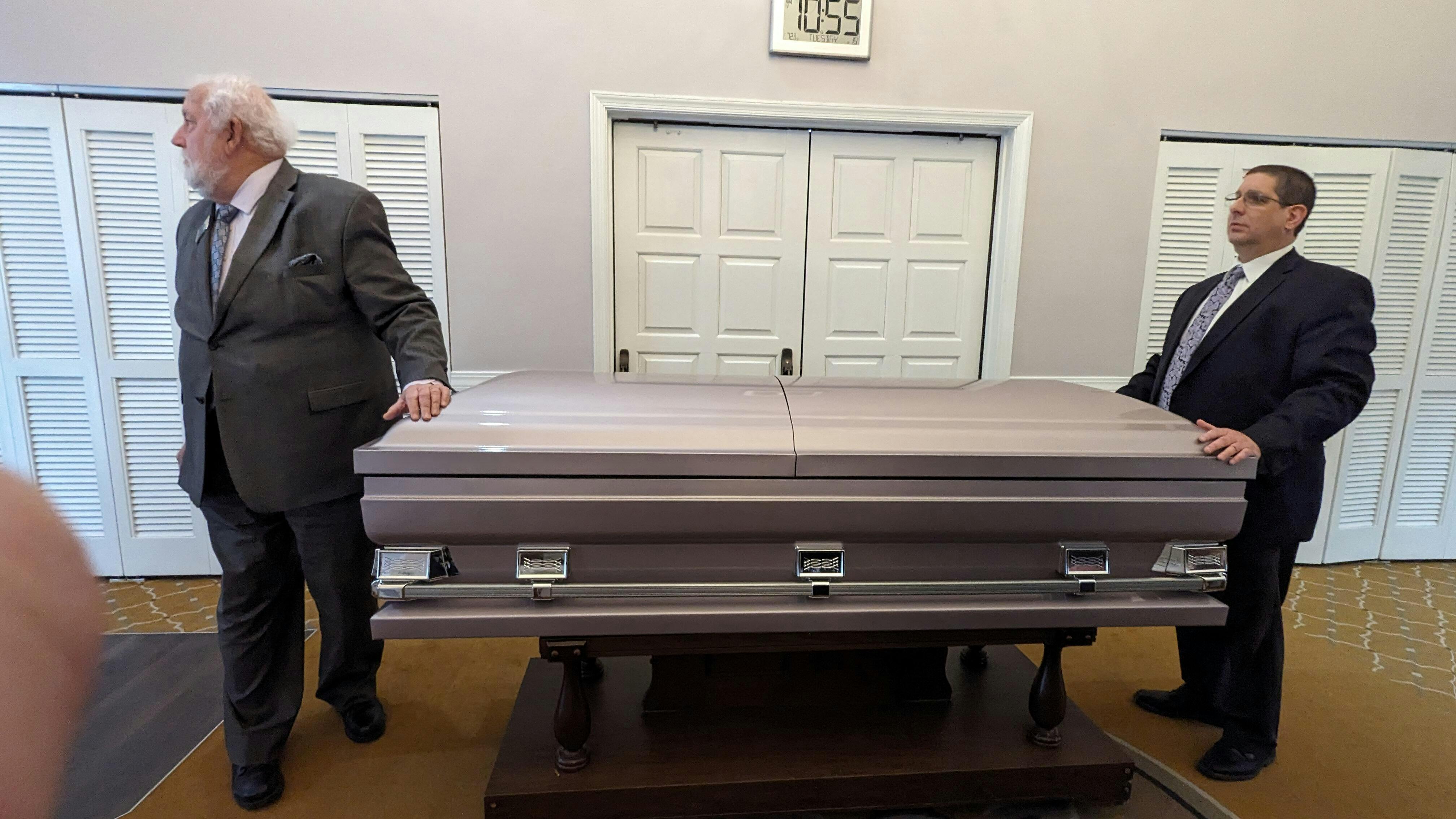 Gunmetal (Grey) Metal Oversize Casket (Coffin) - Titan Atlas