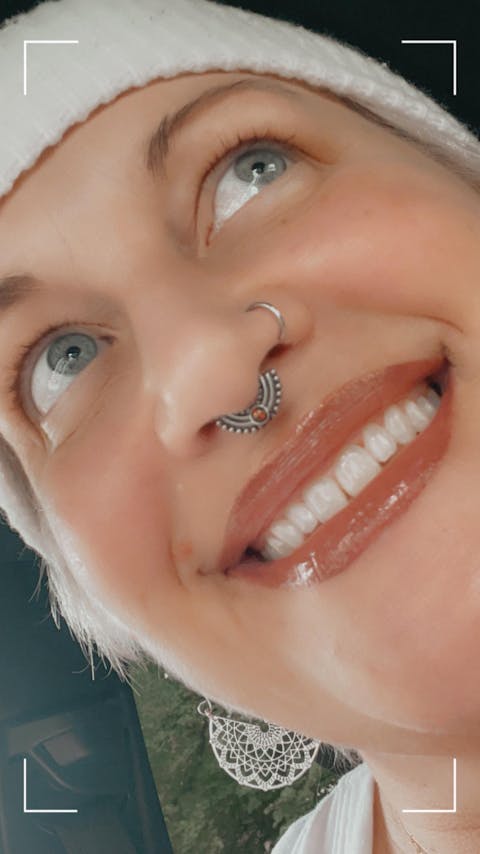 Opal Septum Clicker Hoop Titanium