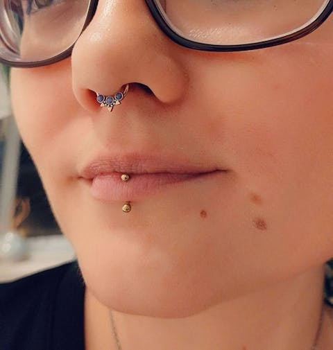 Opal Septum Ring Surgical Steel