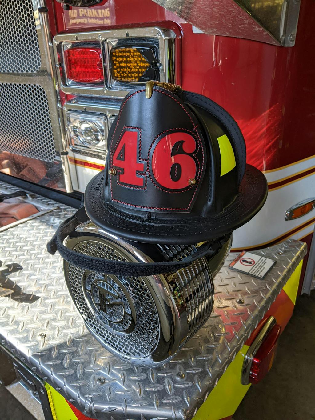 TJ Leather - Custom Boston Fire Helmet Shield