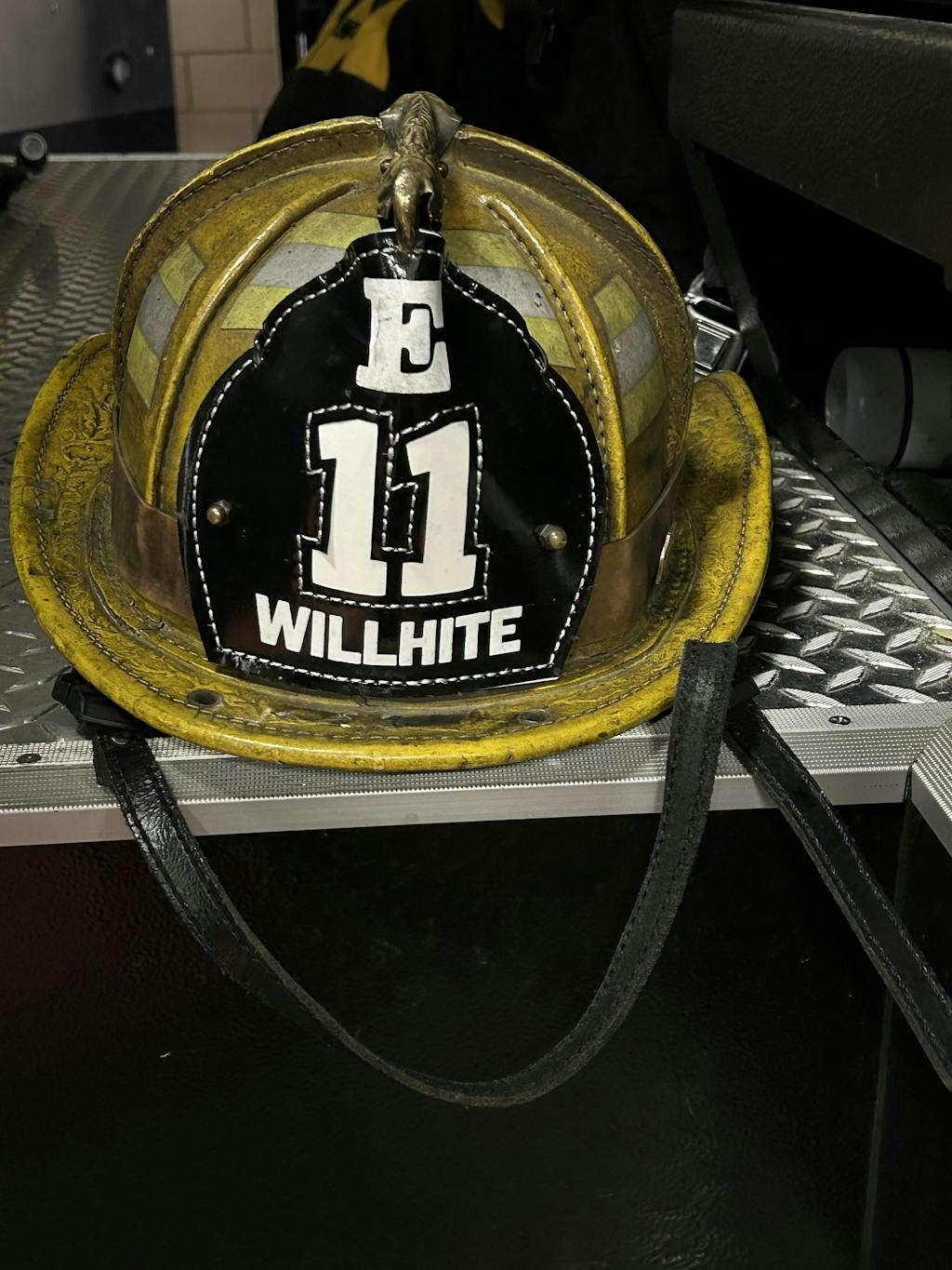 TJ Leather Custom Boston Fire Helmet Shield