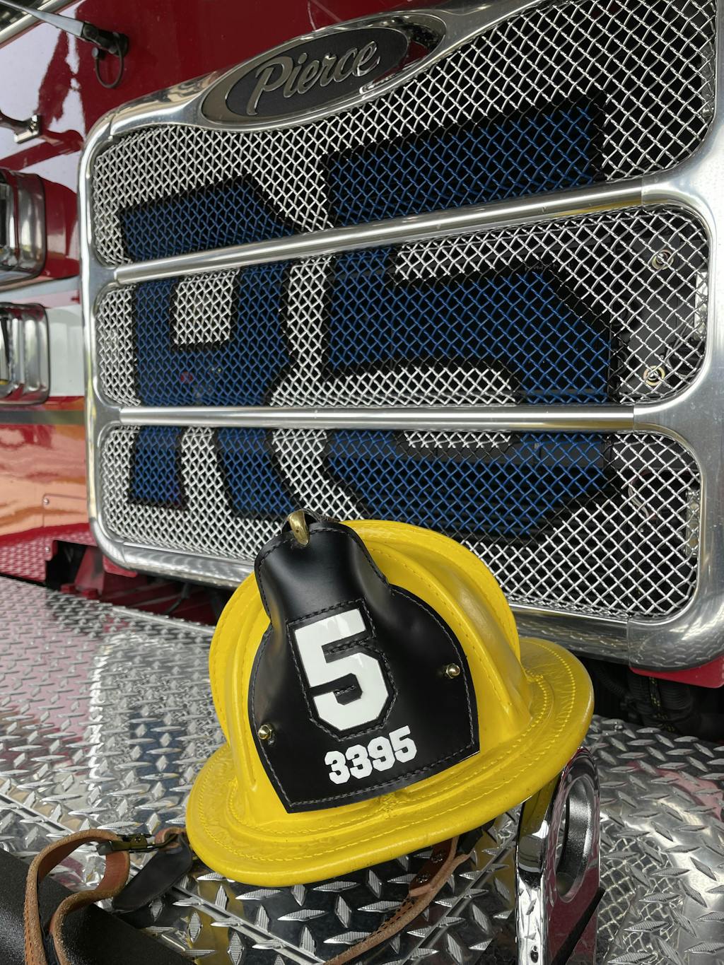 TJ Leather Custom Boston Fire Helmet Shield