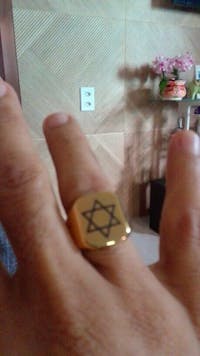 טבעת מגן דוד מלבנית