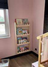 Bubble Bookshelf - 4 Tier Scalloped Shelf - Natural Timber