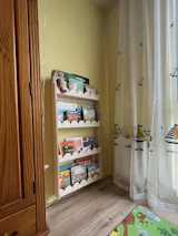 Bubble Bookshelf - 4 Tier Scalloped Shelf - Natural Timber