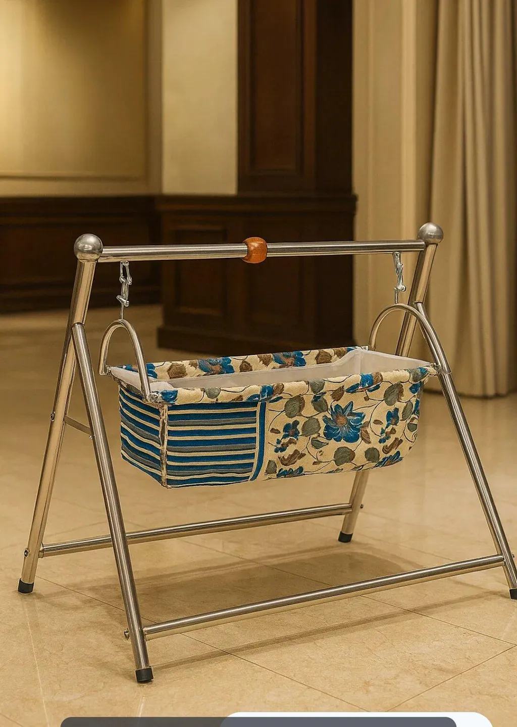 Stainless Steel Baby Jhulangi With Mosquito Net