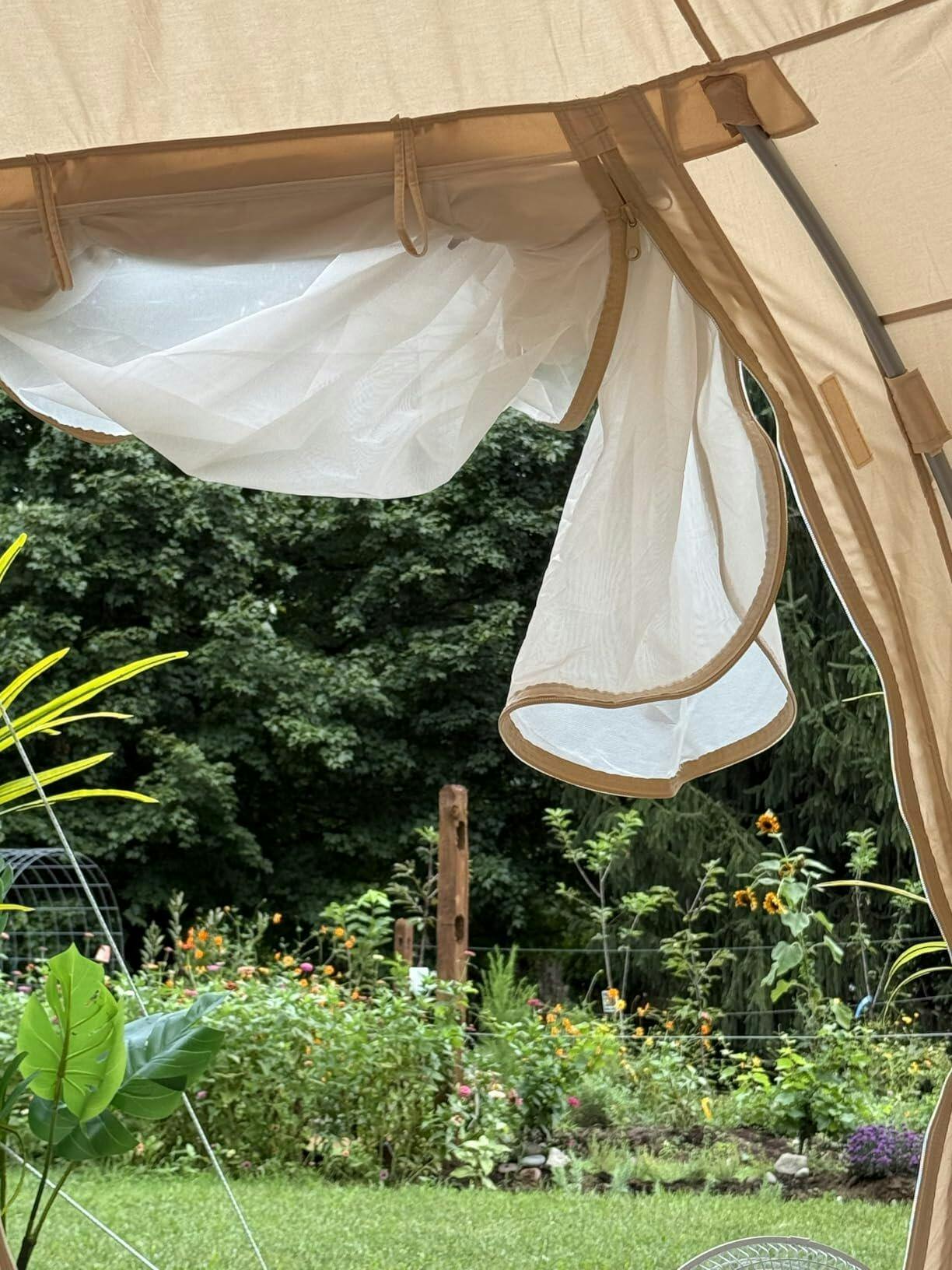 TOMOUNT Droplet™ Canvas Bell Tent with Stove Jack & Starview