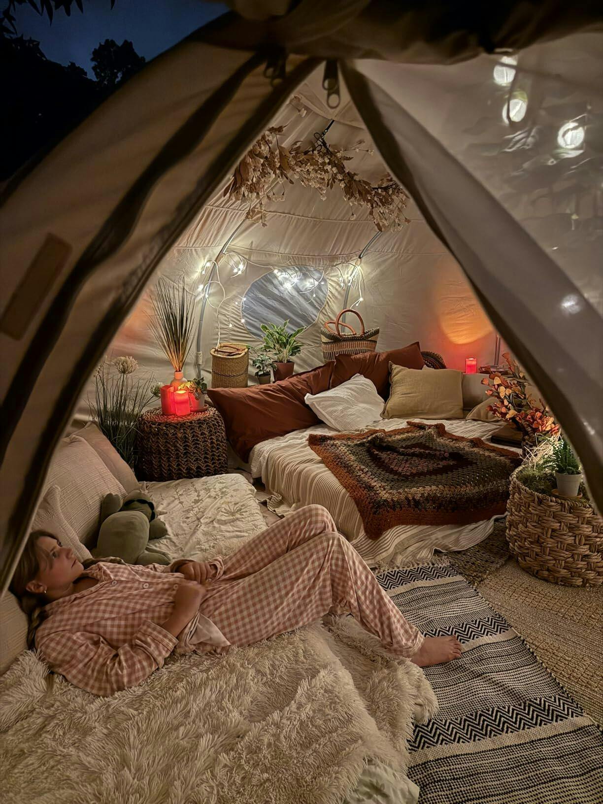 TOMOUNT Droplet™ Canvas Bell Tent with Stove Jack & Starview