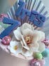 Double layered acrylic name charm and age. Stitch colour theme. Blue and lilac.