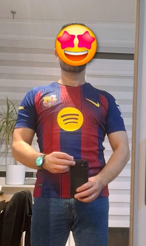 Męska Koszulka Domowa Barcelona Wersja Piłkarska 2025/26 - Slim Fit