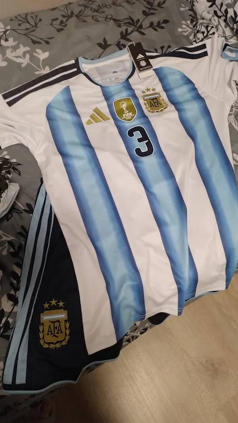 Męski Zestaw Domowa Argentina (Koszulka+Spodenki) World Cup 2026 [PREMIUM]