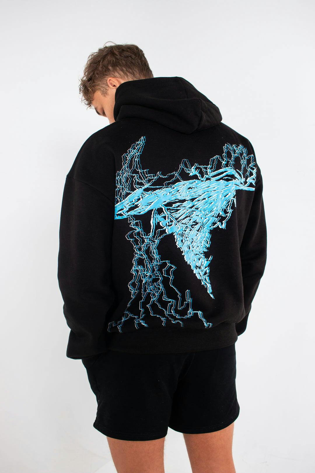 Light blue lightning hoodie – Tornado gymwear