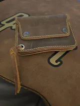 Short Trucker Wallet With A Ring For Chain or Lanyard, Stylish Wallet For Rider, Biker or Trucker