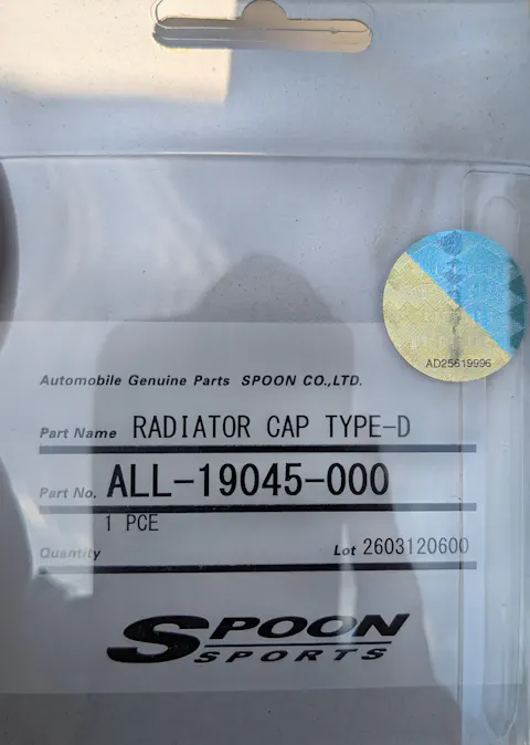 Spoon Sports Radiator Cap Type D - K20A B16/B18 F20/F22 L15