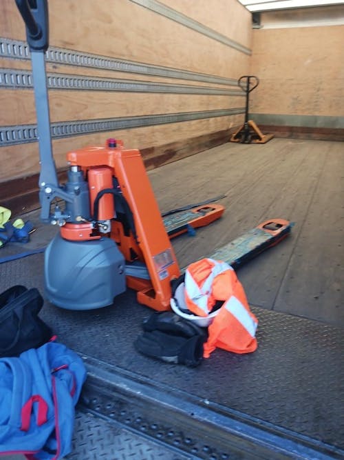 Electric Pallet Jack 3300 lb Capacity with 48"L x 27"W Forks Lithium Battery