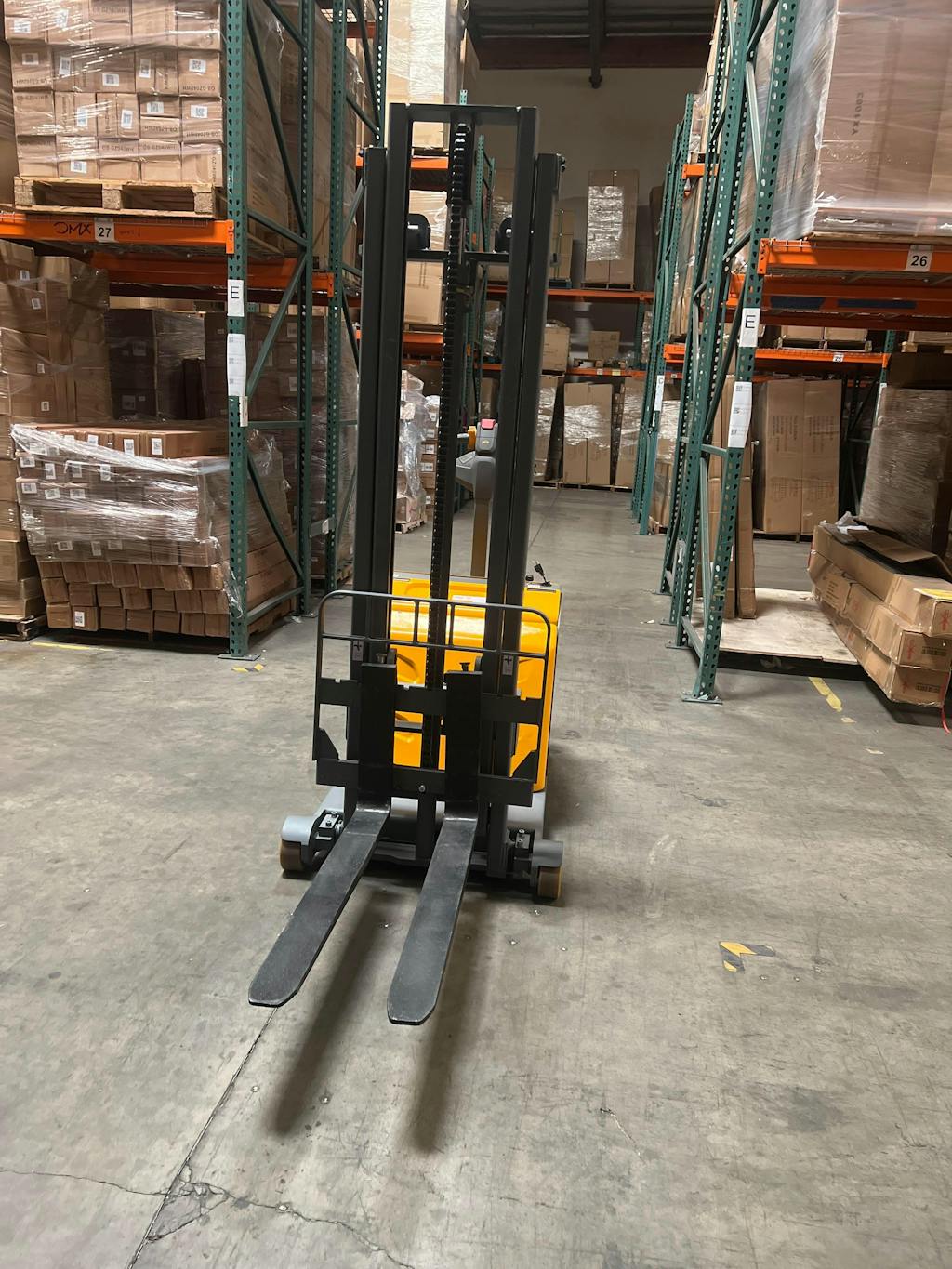 Electric Counterbalance Stacker – 2200 lb Capacity, 118" Lift Height