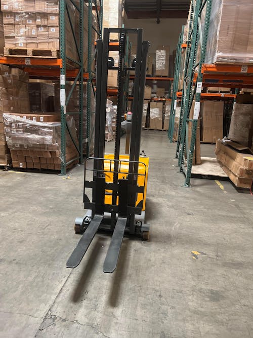 Electric Counterbalance Stacker – 2200 lb Capacity, 118" Lift Height
