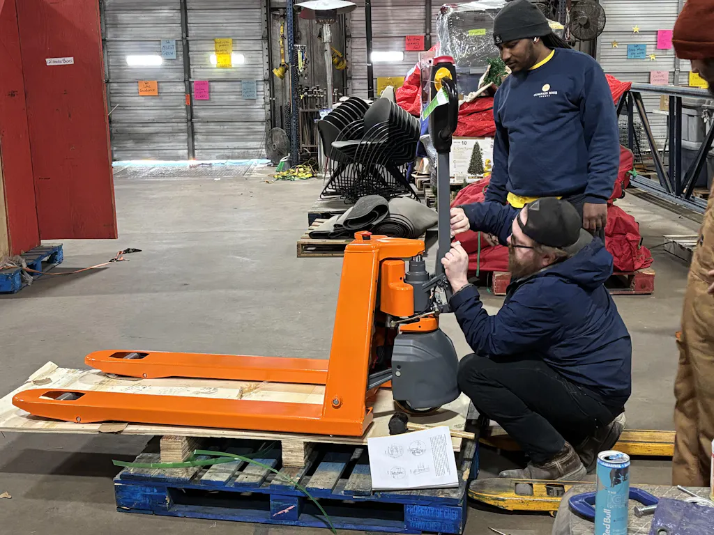 Electric Pallet Jack 3300 lb Capacity with 48"L x 27"W Forks Lithium Battery