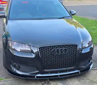 Fits Audi A3 2004-2008 Main Grille Gloss Black With Emblem Holder Rs Look