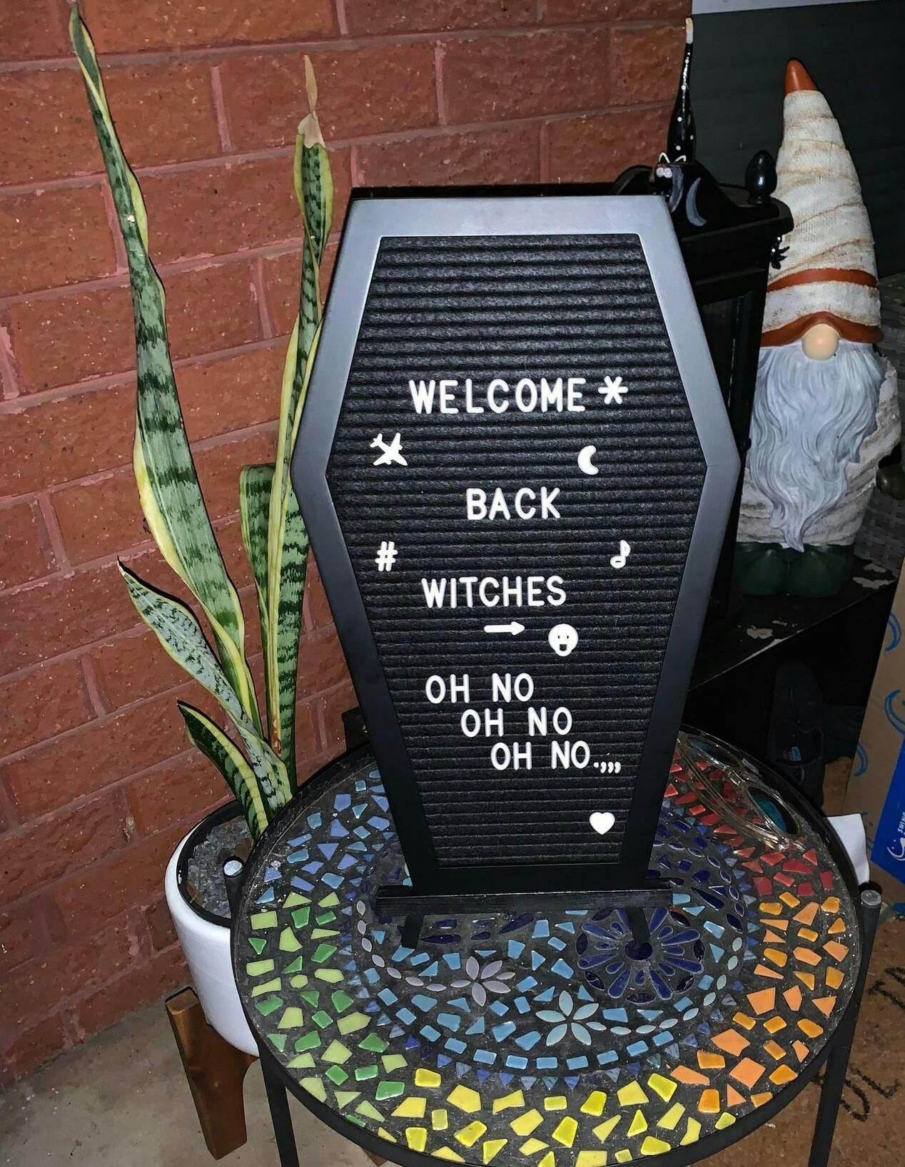 thumbnail image 2 of Coffin Letter Board Combo - Large & Mini Gothic Word Board With Changeable Letters 2 of 3