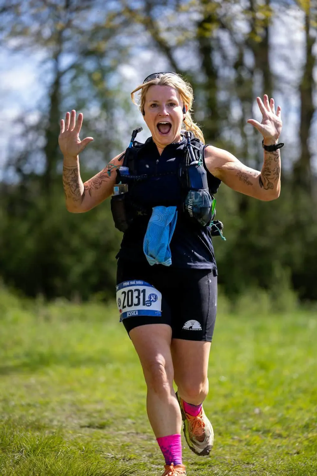 Trail Goddess Atalanta Midnight Black Running Shorts 7"