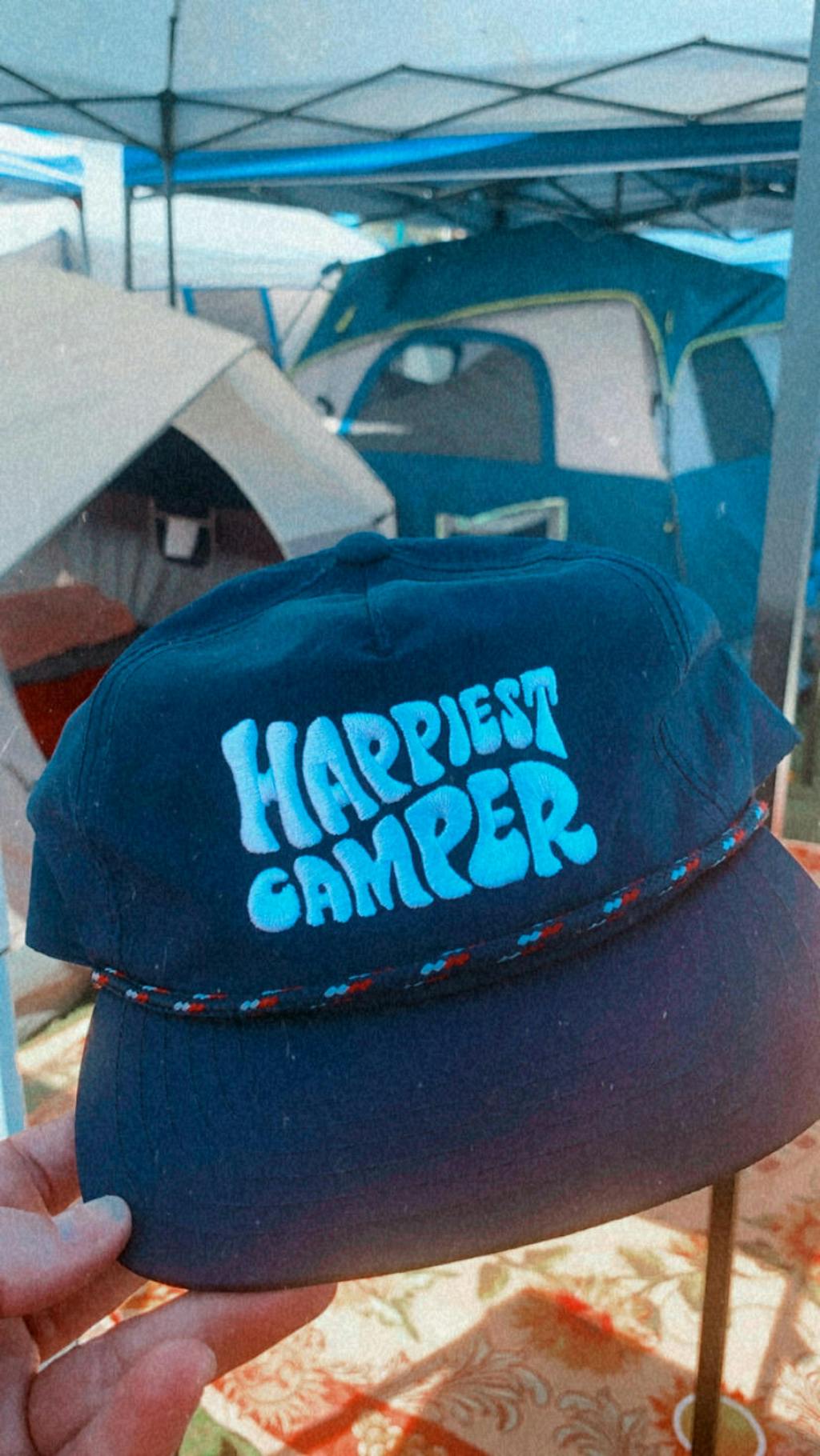 Happiest Camper Hat. Hats For Outdoor Lovers. Trek Light.