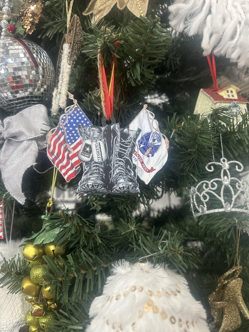Personalized Christmas Ornament With Name & Military Branch Flag Combat Boots Xmas Gift For Military Family Member H2511