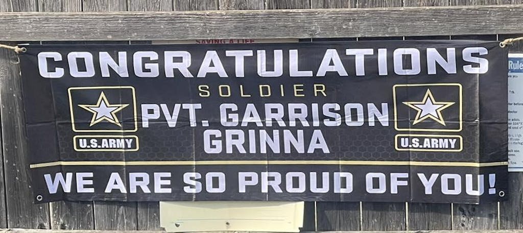 U.S. Military Graduation Banner Congratulations Soldier We Are So Proud Of You Custom Congrats Sign for Your Soldier's Big Day H2511