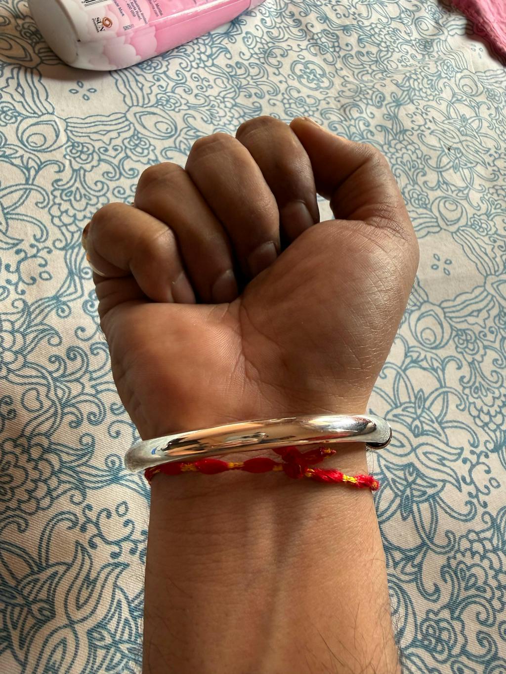 925 Sterling Silver Trishul Kada Bracelet Lord Shiva Bangle with Rudraksha Custom Unisex Spiritual Jewelry NSK764