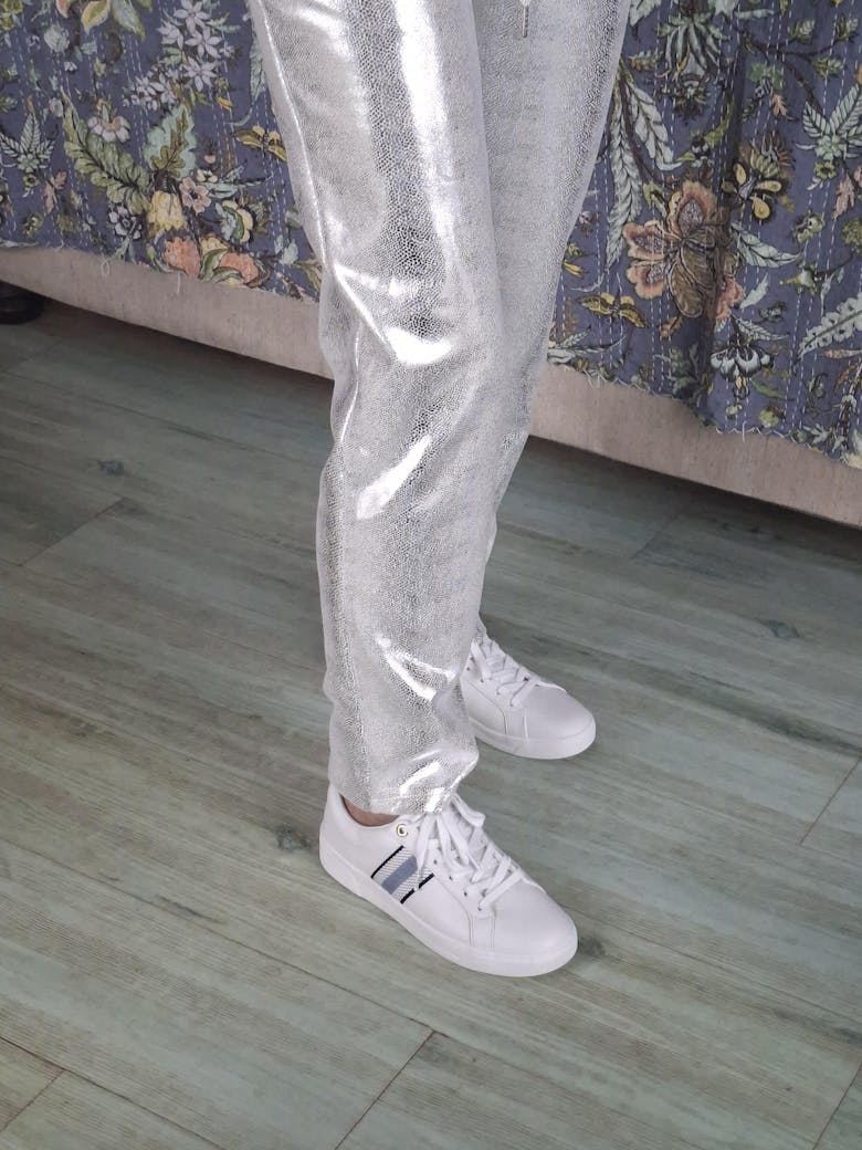 Madonna Italian Shimmer Jogger with Shimmer Heart in Silver