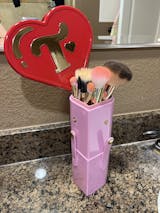 For Her Vanity Glitter Double Hearts Makeup Brush Holder - Pink/Red – Dolls  Kill